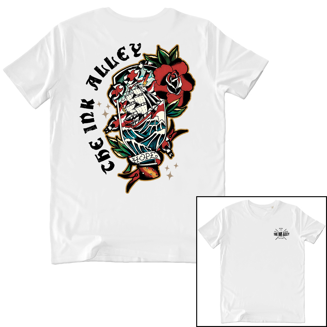 T-SHIRT UNISEX F+R - BOTTIGLIA white