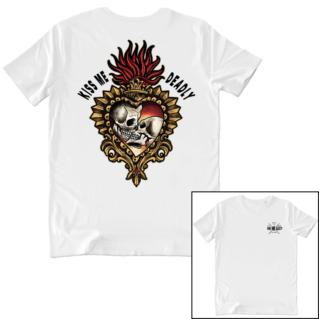 T-SHIRT UNISEX F+R - CUORE TESCHI white